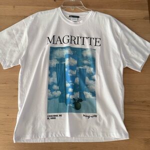 Zara White Magritte Graphic Tee